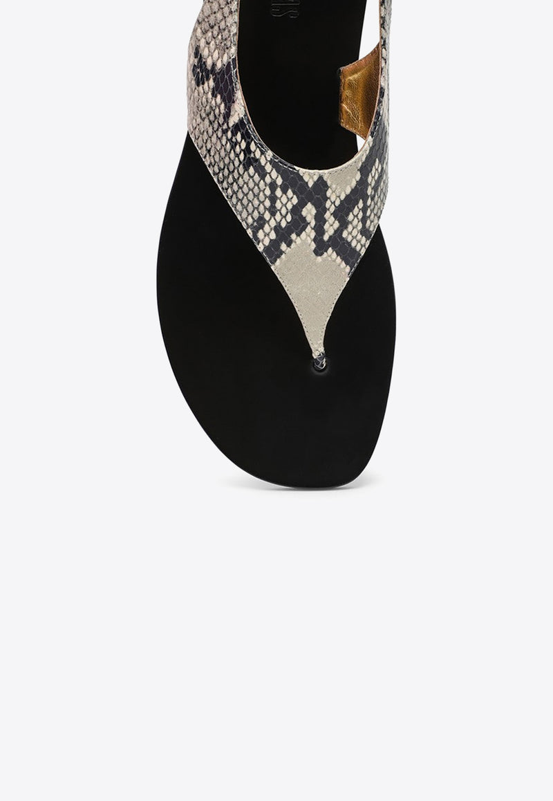 Paris Texas Amalfi Elaphe Leather Thong Sandals Beige PX1220XPRPT/O_PATEX-NA