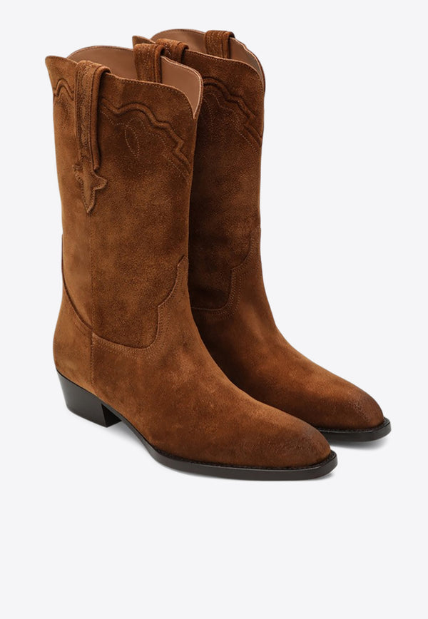 Paris Texas Hilda Suede Cowboy Boots Cognac PX1452XWACS/R_PATEX-CO