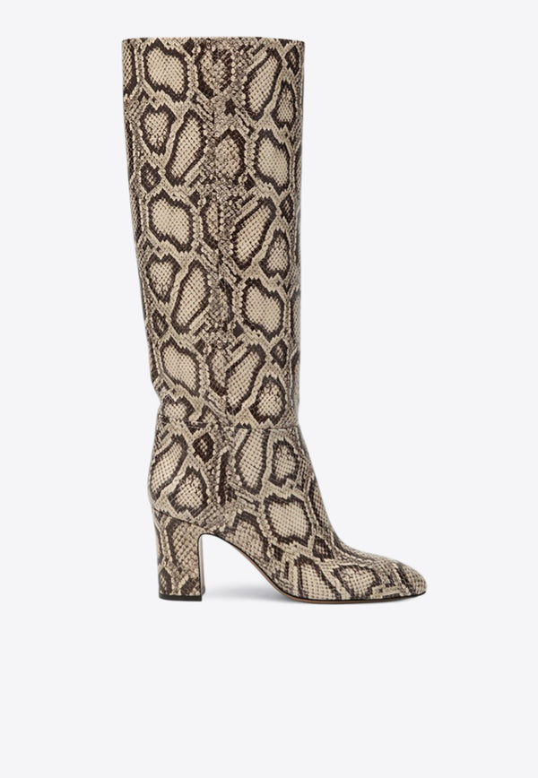 Paris Texas Lavinia 110 Python Print Leather Knee-High Boots Beige PX1683XPTDA/R_PATEX-PO