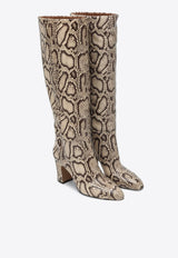 Paris Texas Lavinia 110 Python Print Leather Knee-High Boots Beige PX1683XPTDA/R_PATEX-PO