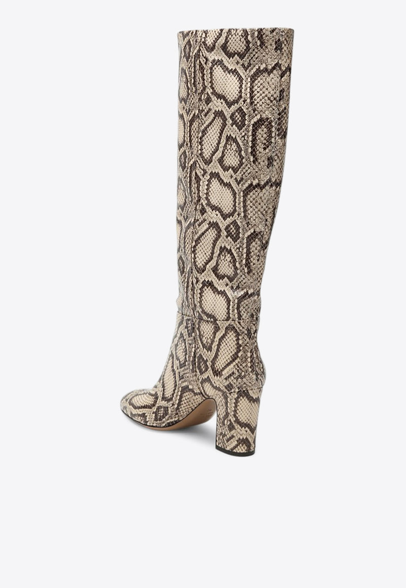 Paris Texas Lavinia 110 Python Print Leather Knee-High Boots Beige PX1683XPTDA/R_PATEX-PO