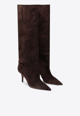 Paris Texas Ines 75 Reverse Knee-High Suede Boots Brown PX1685XV0SN/R_PATEX-CB