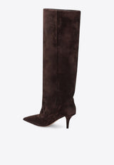 Paris Texas Ines 75 Reverse Knee-High Suede Boots Brown PX1685XV0SN/R_PATEX-CB