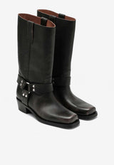 Paris Texas Roxy 50 Mid-Calf Leather Boots PX662XLTHB/P_PATEX-BLK