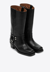 Paris Texas Roxy 35 Mid-Calf Leather Boots Black PX662XLTVT/P_PATEX-BLK