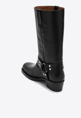 Paris Texas Roxy 35 Mid-Calf Leather Boots Black PX662XLTVT/P_PATEX-BLK