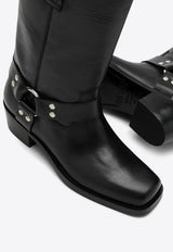 Paris Texas Roxy 35 Mid-Calf Leather Boots Black PX662XLTVT/P_PATEX-BLK