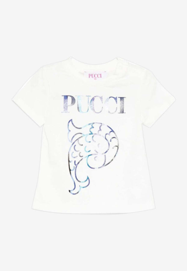 Emilio Pucci Junior Baby Girls Logo Print T-shirt Ivory PX8081-Z3186_IVORY