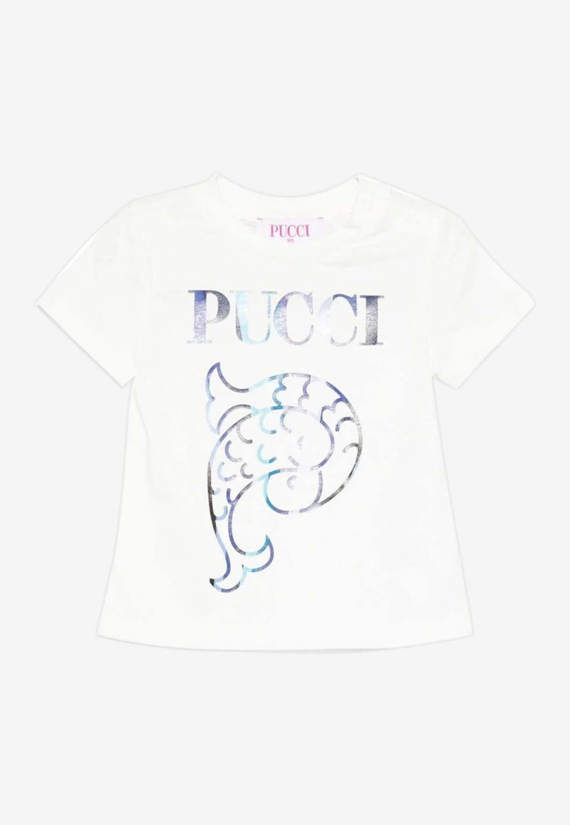 Emilio Pucci Junior Baby Girls Logo Print T-shirt Ivory PX8081-Z3186_IVORY