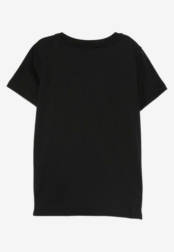 Emilio Pucci Junior Girls Embroidered-Logo T-shirt Black PX8B31-Z3186_BLACK