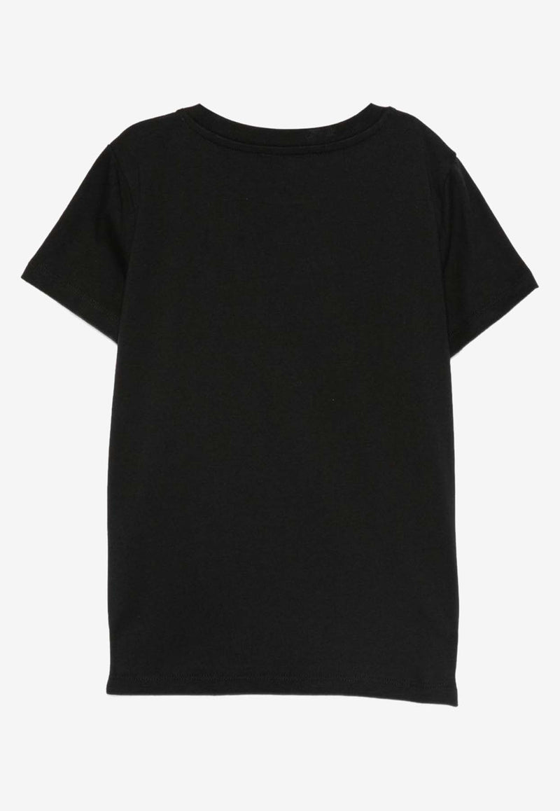 Emilio Pucci Junior Girls Embroidered-Logo T-shirt Black PX8B31-Z3186_BLACK