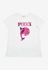 Emilio Pucci Junior Girls Embroidered-Logo T-shirt Ivory PX8B31-Z3186_IVORY