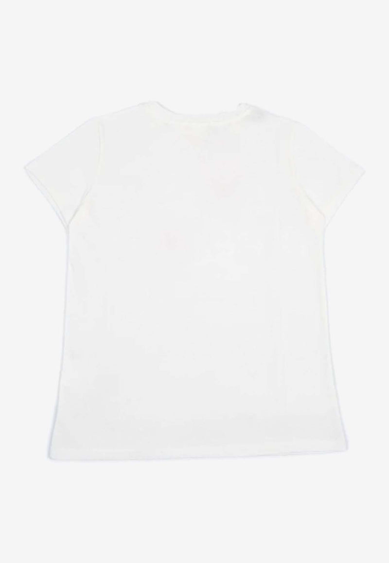 Emilio Pucci Junior Girls Embroidered-Logo T-shirt Ivory PX8B31-Z3186_IVORY