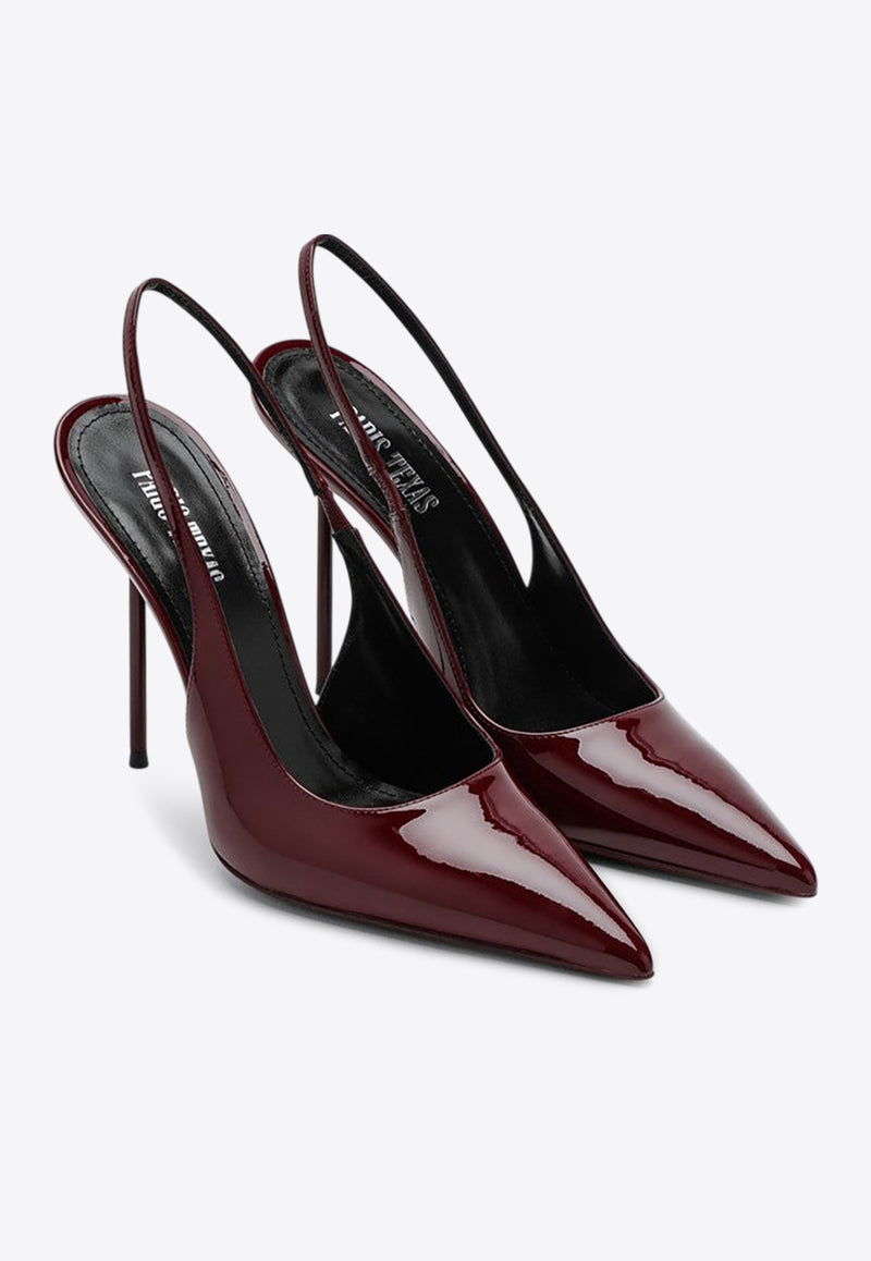 Paris Texas Lidia 105 Patent Leather Slingback Pumps Burgundy PX913XVN01/R_PATEX-RN