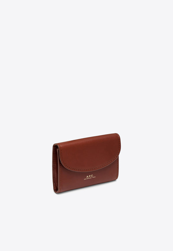 A.P.C. Genève Logo Leather Cardholder Brown PXAWV-F63349LE/O_APC-CAD