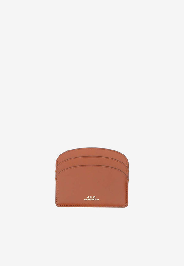 A.P.C. Logo Stamped Leather Cardholder Brown PXAWV_F63270_CAD