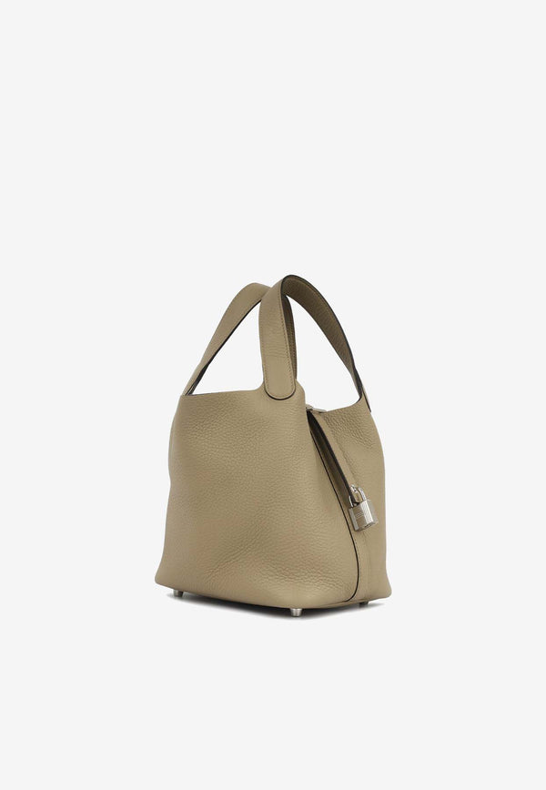 Hermès Picotin 18 in Beige Marfa Clemence Leather with Palladium Hardware