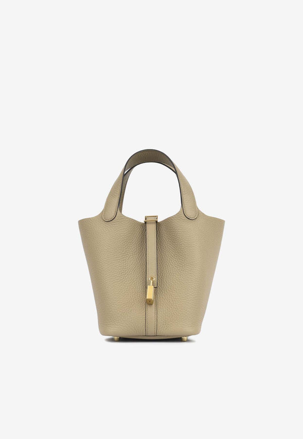 Hermès Picotin 18 in Beige Marfa Clemence Leather with Gold Hardware