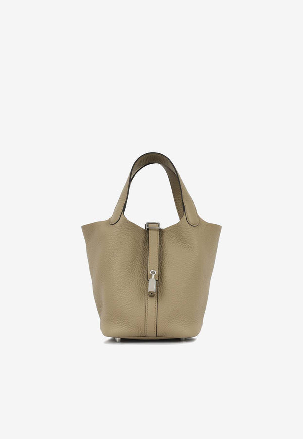 Hermès Picotin 18 in Beige Marfa Clemence Leather with Palladium Hardware