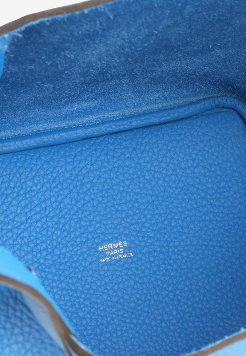 Hermès Picotin Lock 18 in Bleu Hydra Clemence Leather with Palladium Hardware