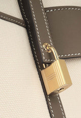Hermès Picotin Cargo 18 in Ecru Toile and Etoupe Swift with Gold Hardware