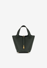 Hermès Picotin 18 in Vert Fonce Clemence Leather with Gold Hardware