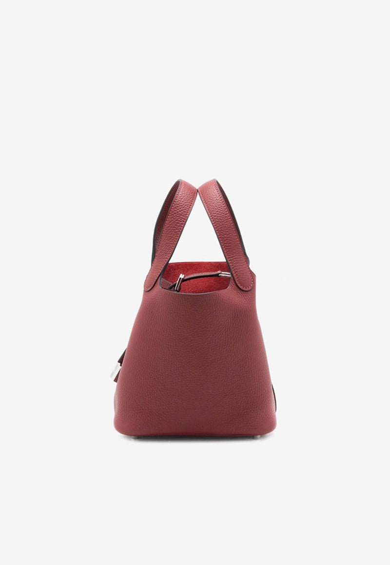 Hermès Picotin 18 in Rouge H Clemence Leather with Palladium Hardware