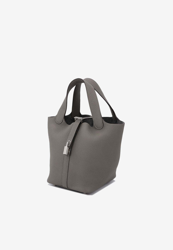 Hermès Picotin 18 in Gris Meyer Clemence Leather with Palladium Hardware