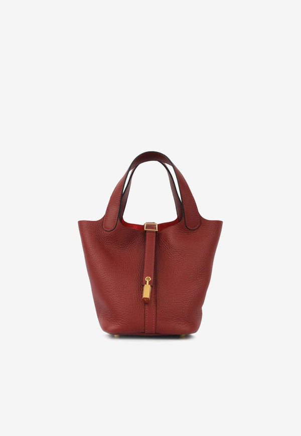 Hermès Picotin 18 in Rouge H Clemence Leather with Gold Hardware