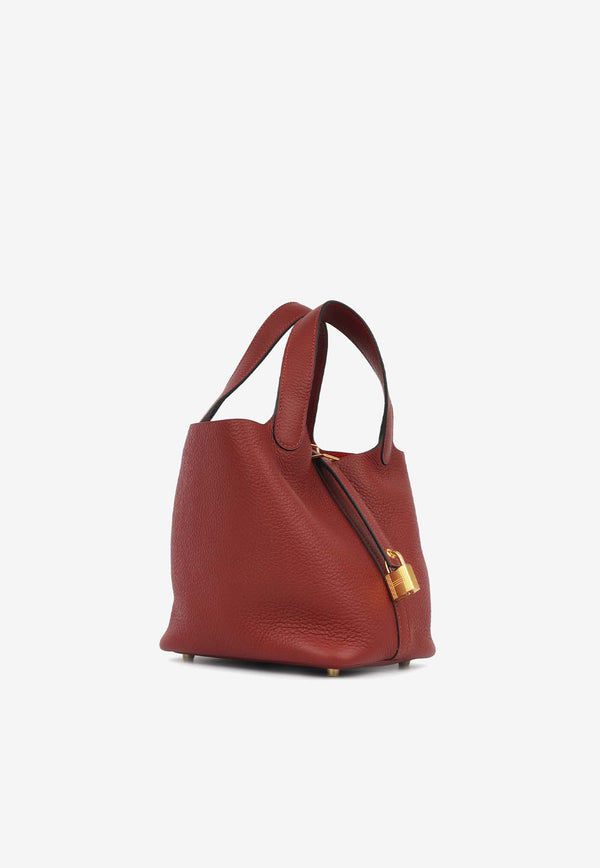 Hermès Picotin 18 in Rouge H Clemence Leather with Gold Hardware