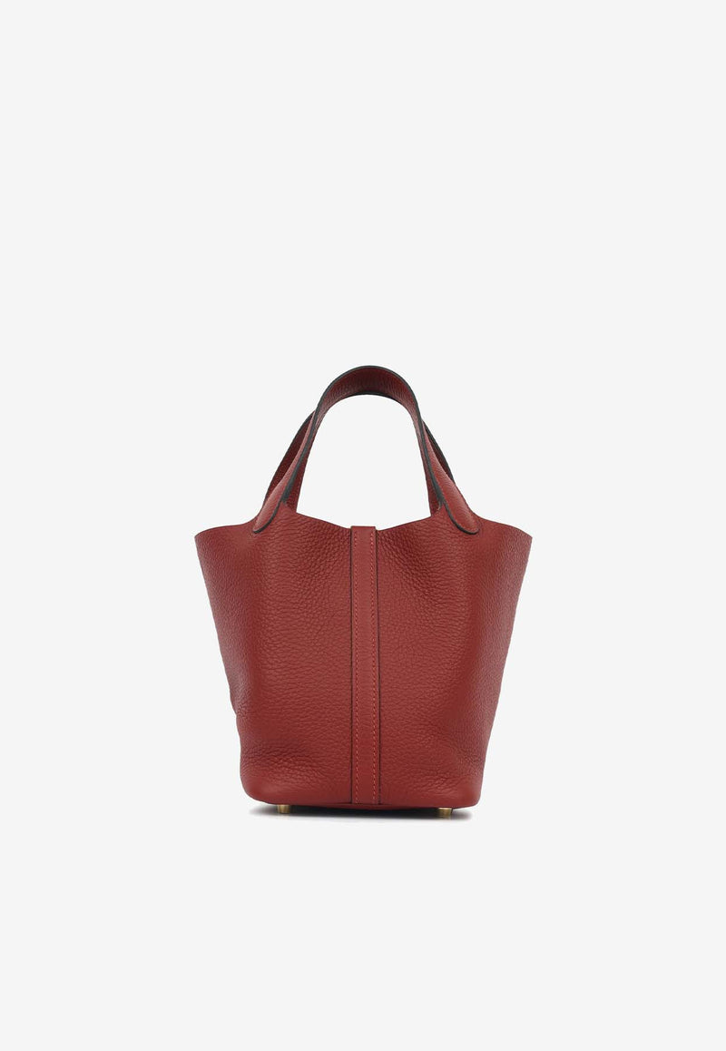Hermès Picotin 18 in Rouge H Clemence Leather with Gold Hardware