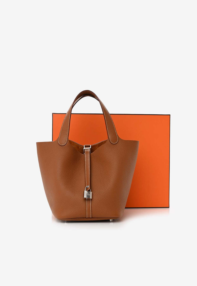 Hermès Picotin 22 in Gold Taurillon Clémence with Palladium Hardware