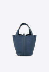 Hermès Picotin 18 in Bleu de Prusse Clemence Leather with Palladium Hardware