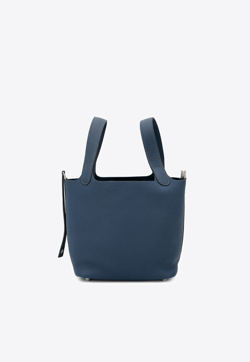 Hermès Picotin 18 in Bleu de Prusse Clemence Leather with Palladium Hardware