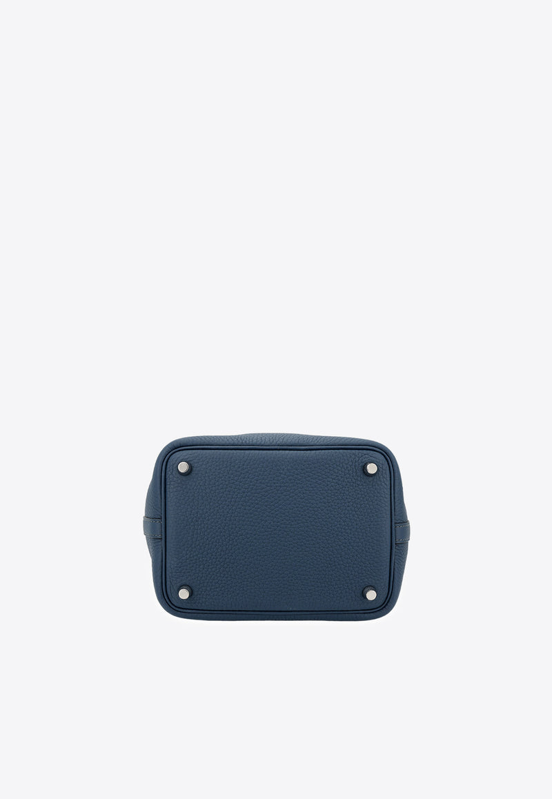 Hermès Picotin 18 in Bleu de Prusse Clemence Leather with Palladium Hardware