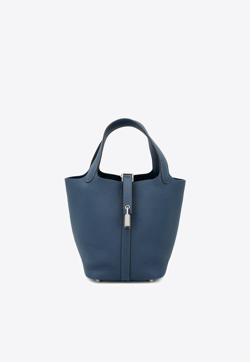 Hermès Picotin 18 in Bleu de Prusse Clemence Leather with Palladium Hardware