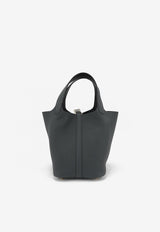 Hermès Picotin Lock 18 in Gris Misty Clemence Leather with Brushed Gold Hardware