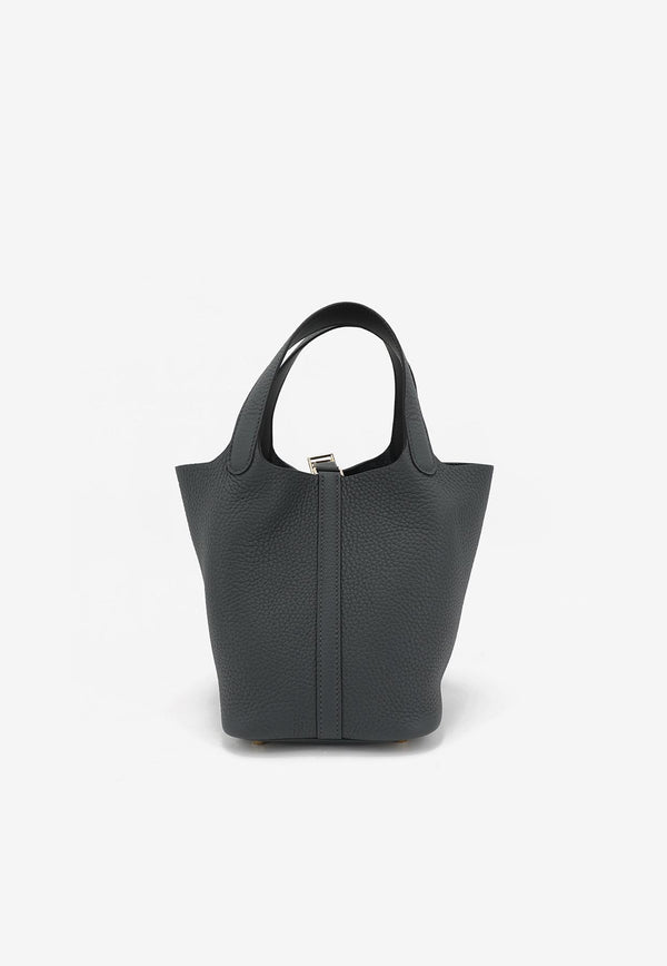Hermès Picotin Lock 18 in Gris Misty Clemence Leather with Brushed Gold Hardware