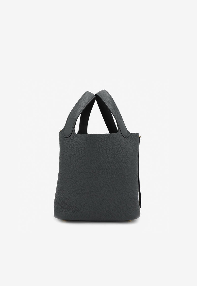 Hermès Picotin Lock 18 in Gris Misty Clemence Leather with Brushed Gold Hardware