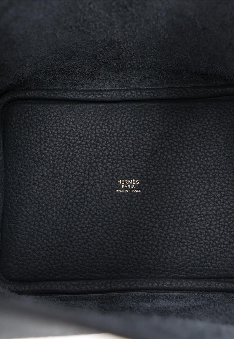 Hermès Picotin Lock 18 in Gris Misty Clemence Leather with Brushed Gold Hardware