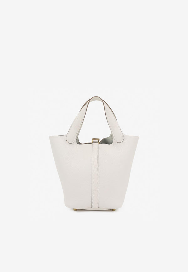 Hermès Picotin Lock 18 in New White Clemence with Gold Hardware