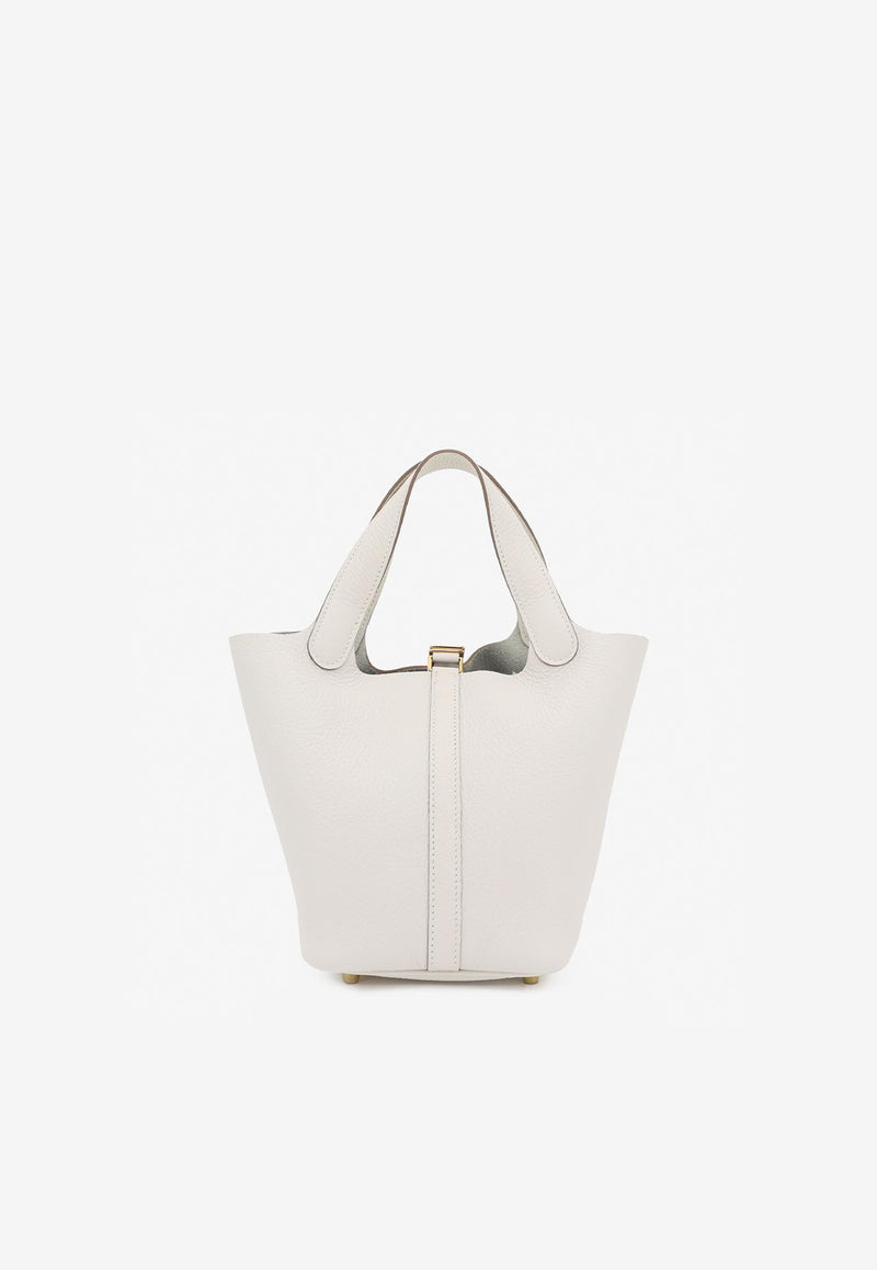 Hermès Picotin Lock 18 in New White Clemence with Gold Hardware