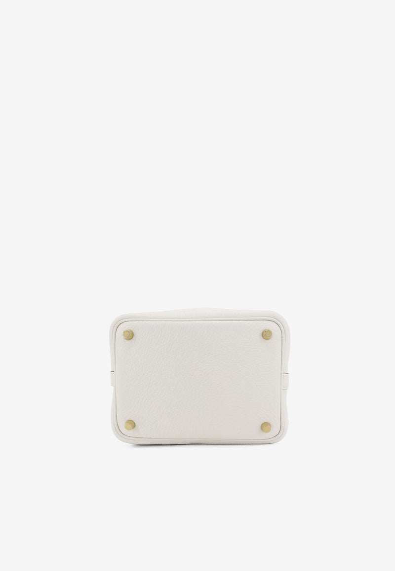 Hermès Picotin Lock 18 in New White Clemence with Gold Hardware