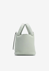 Hermès Picotin 18 Touch in Gris Neve Clemence and Alligator with Palladium Hardware