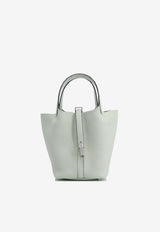 Hermès Picotin 18 Touch in Gris Neve Clemence and Alligator with Palladium Hardware