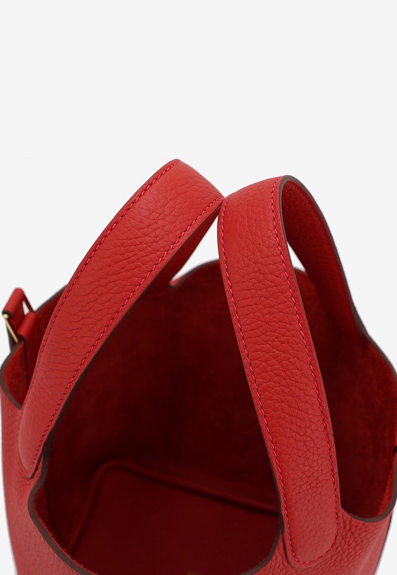 Hermès Picotin Lock 18 in Vermillon Clemence Leather with Gold Hardware