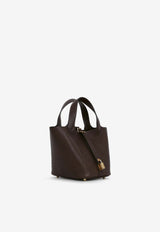Picotin 18 in Ebene Barenia Faubourg with Gold Hardware