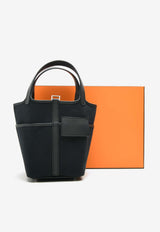 Picotin Cargo 18 in Black Toile Goeland and Swift with Palladium