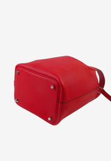 Picotin 18 in Rouge de Coeur Clemence Leather with Palladium Hardware