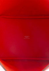 Picotin 18 in Rouge de Coeur Clemence Leather with Palladium Hardware